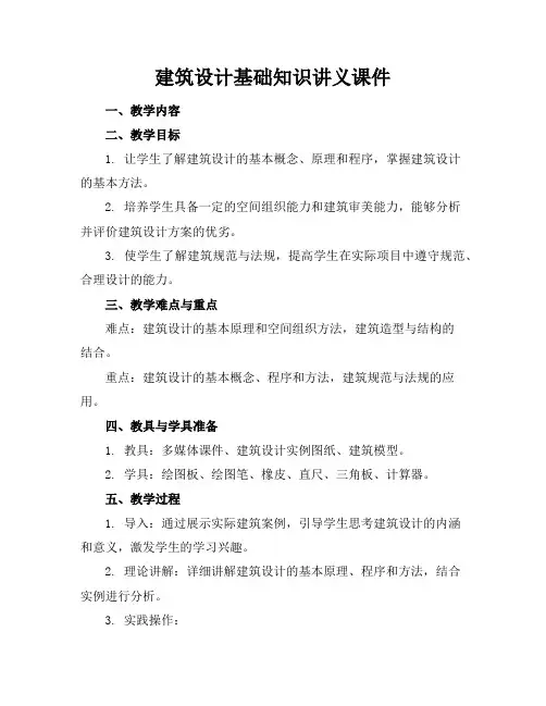 建筑设计基础知识讲义课件