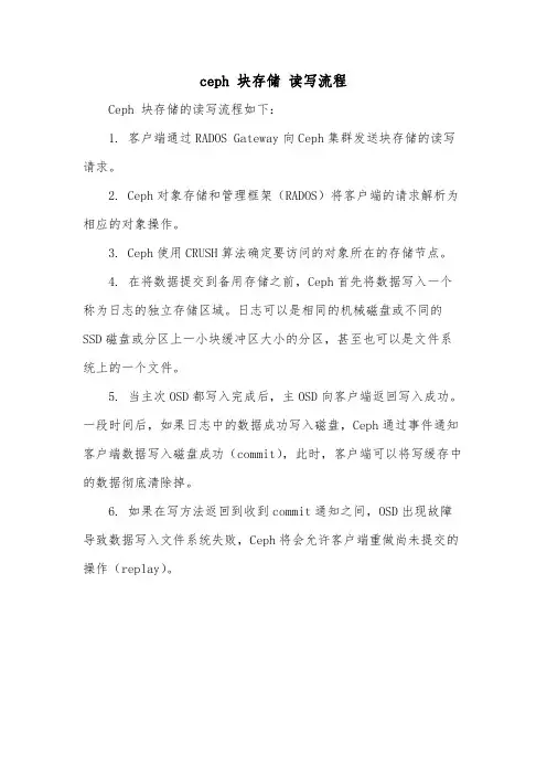 ceph 块存储 读写流程