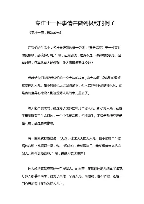 专注于一件事情并做到极致的例子