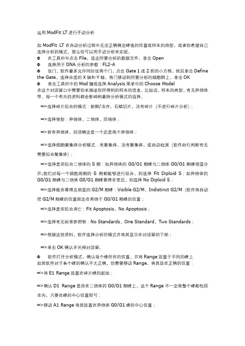 运用ModFit LT进行手动分析