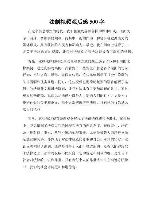 法制视频观后感500字