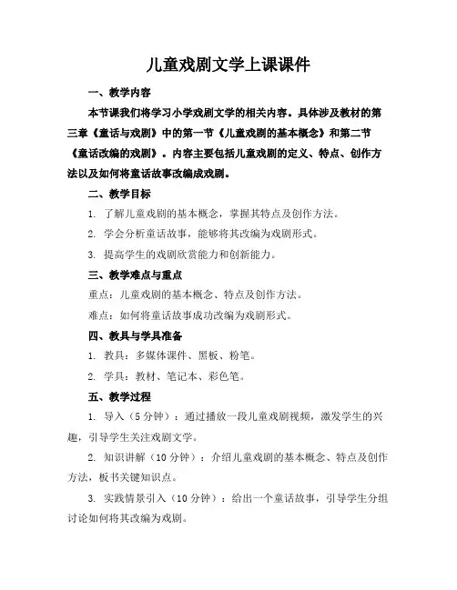 儿童戏剧文学上课课件
