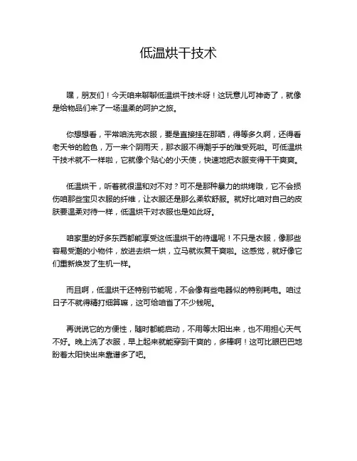低温烘干技术