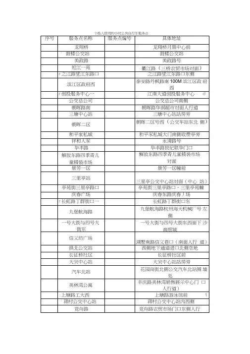 39个投入使用的24小时公共自行车服务点