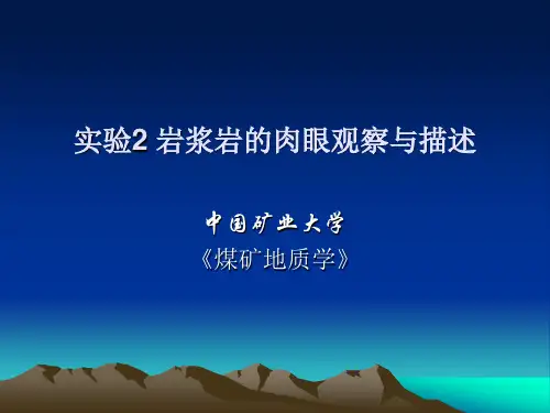 实验2 岩浆岩的肉眼观察与描述