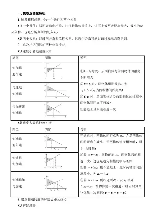 2022届高三物理一轮复习疑难突破微专题精讲精练 009追及相遇模型+图像法【含答案】