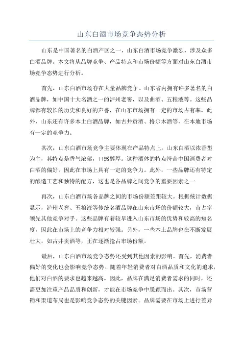 山东白酒市场竞争态势分析
