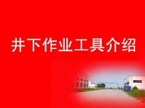 常用井下作业工具+介绍ppt课件