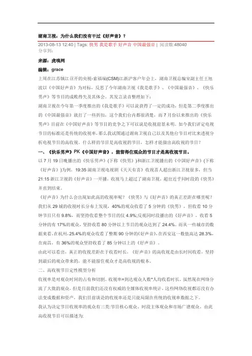 综艺节目收视率调查