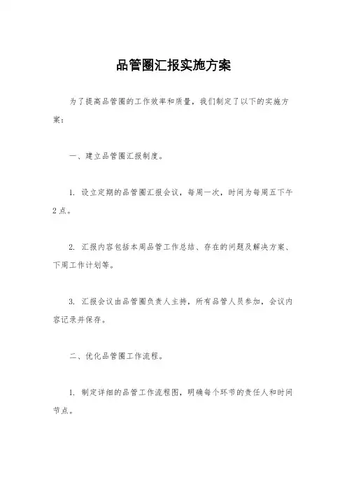 品管圈汇报实施方案