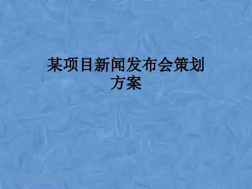某项目新闻发布会策划方案