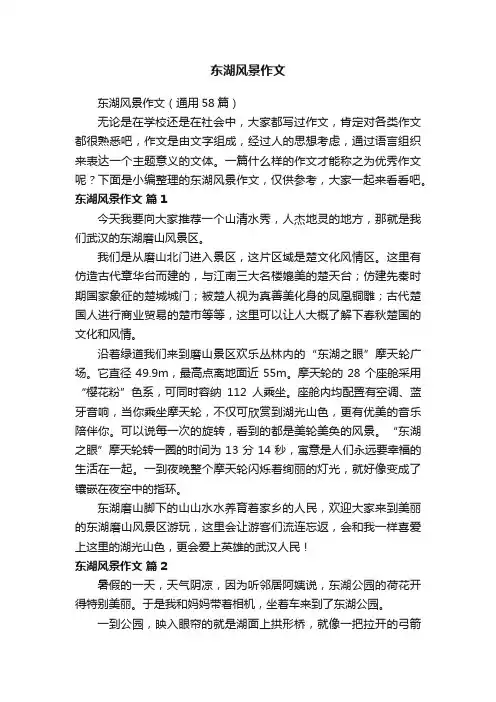 东湖风景作文（通用58篇）