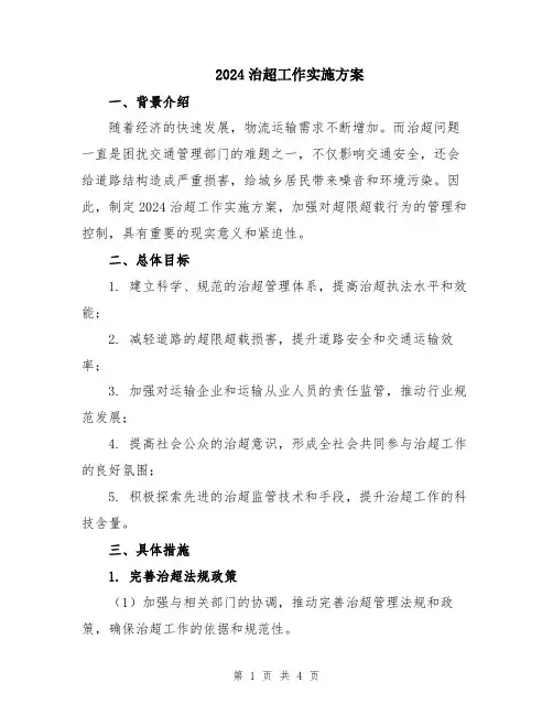 2024治超工作实施方案