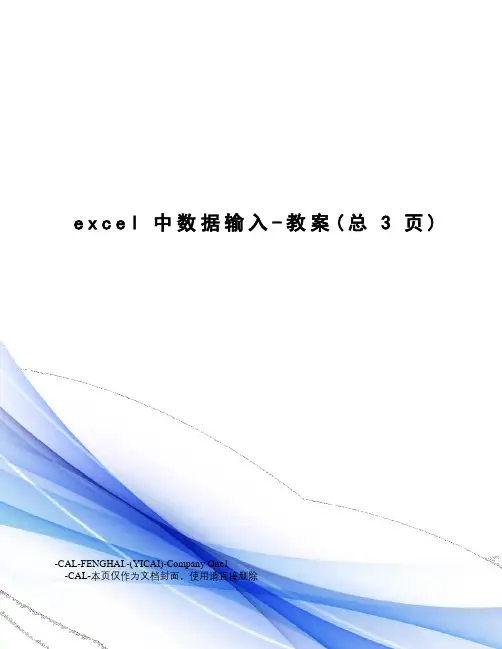 excel中数据输入-教案