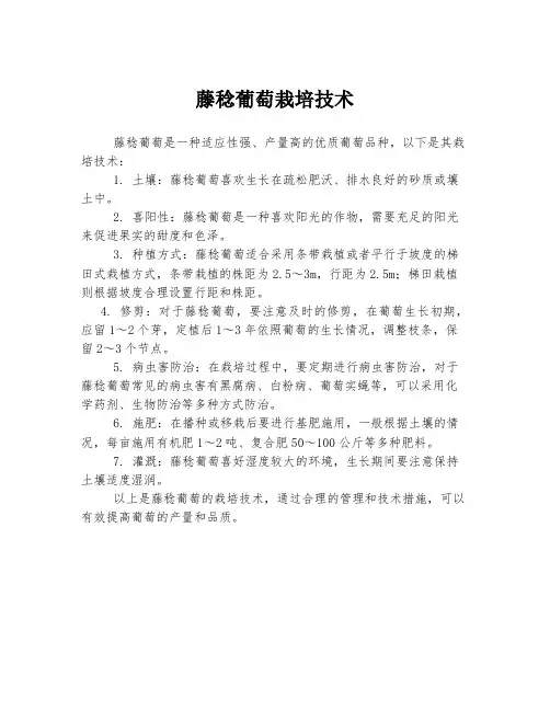 藤稔葡萄栽培技术