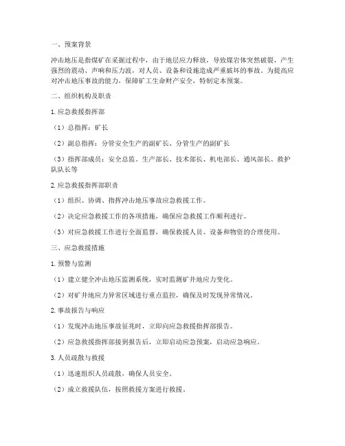 冲击地压事故应急救援预案