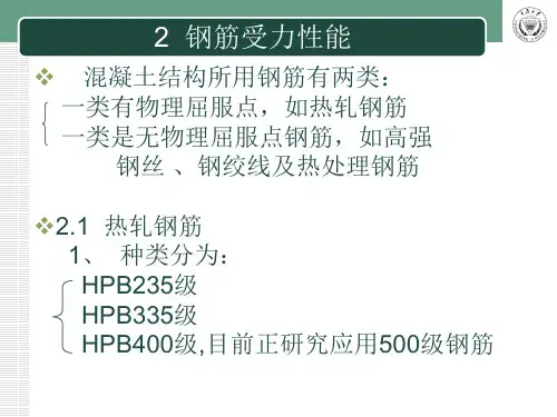 钢筋受力性能和正截面强度