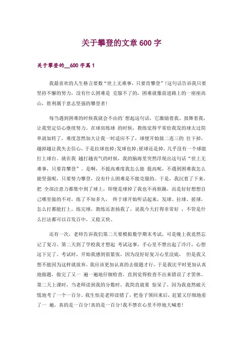 文学_关于攀登的文章600字