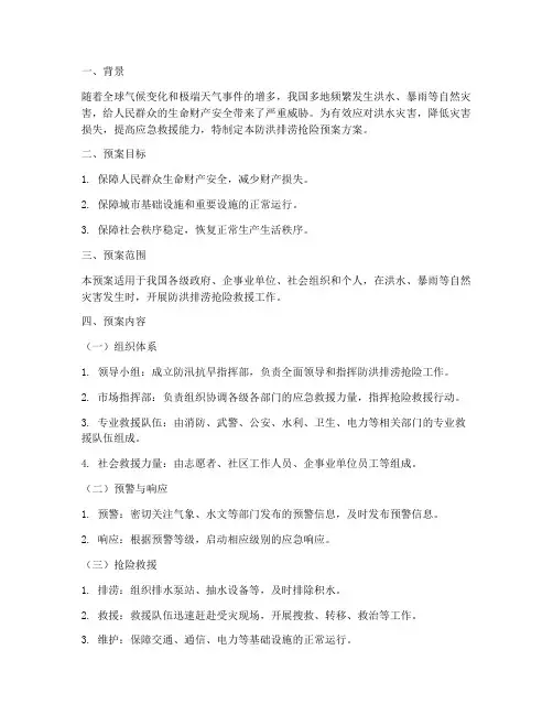 防洪排涝抢险预案方案设计