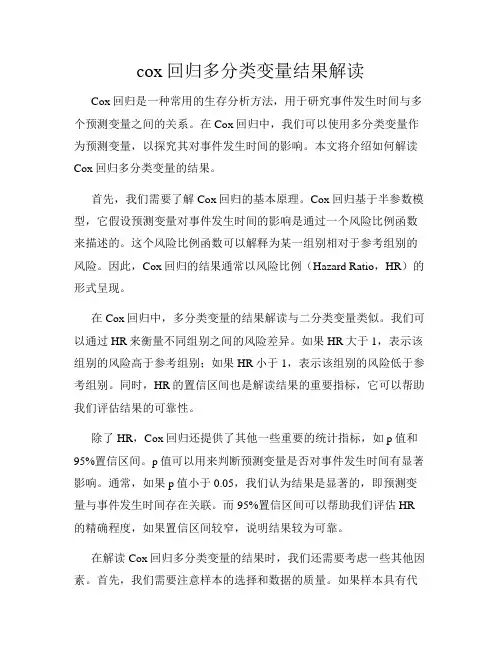 cox回归多分类变量结果解读