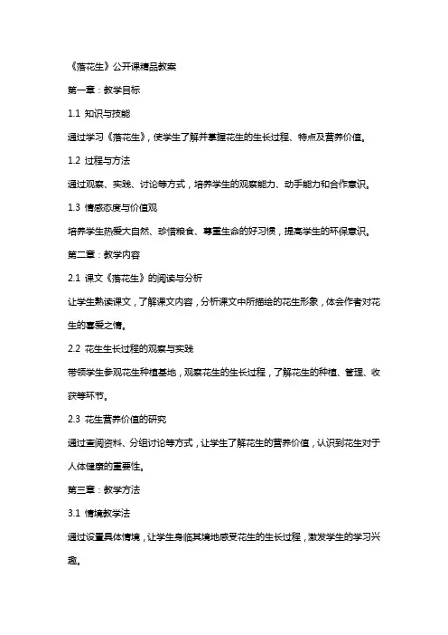 《落花生》公开课教案