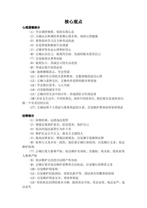 核心观点四十句