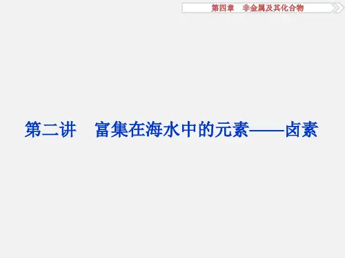 高考化学 一轮复习 第四章 非金属及其化合物 第二讲 富集在海水中的元素