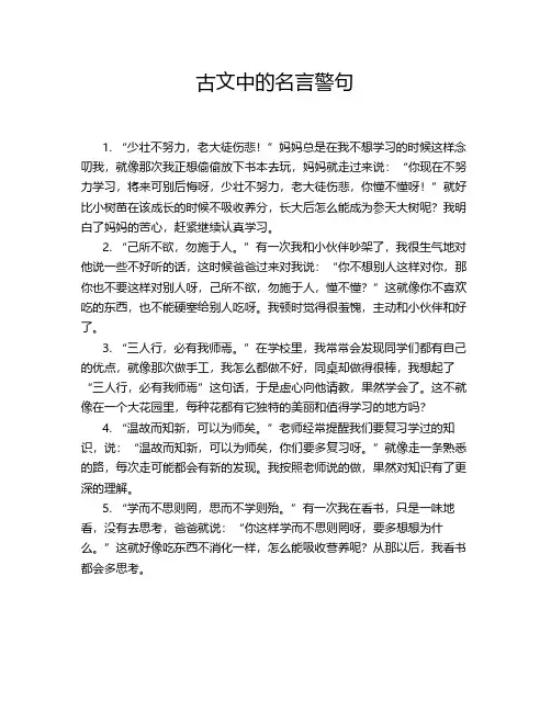 古文中的名言警句