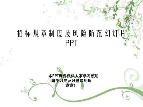 招标规章制度及风险防范幻灯片PPT