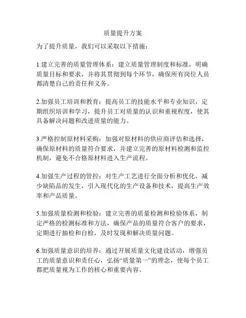 质量提升方案