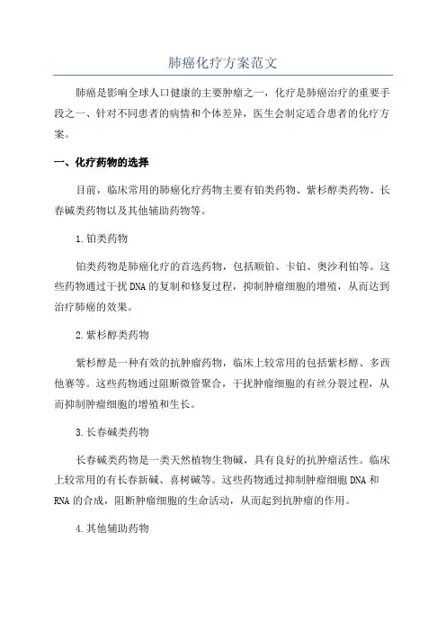 肺癌化疗方案范文