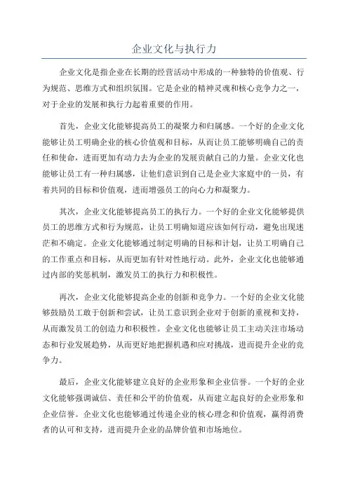 企业文化与执行力