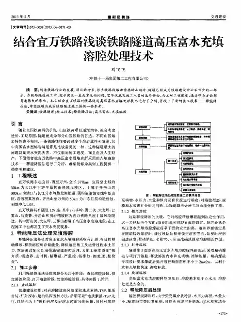 结合宜万铁路浅谈铁路隧道高压富水充填溶腔处理技术