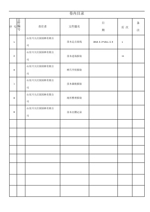 园林绿化工程报验申请表全套