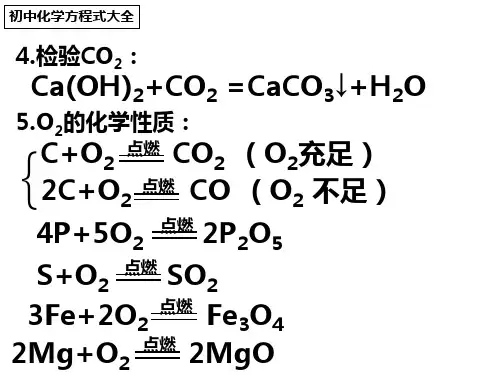 初中化学方程式大全ppt课件