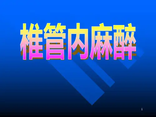 麻醉学：椎管内麻醉