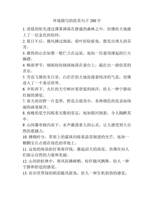 环境描写的优美句子200字