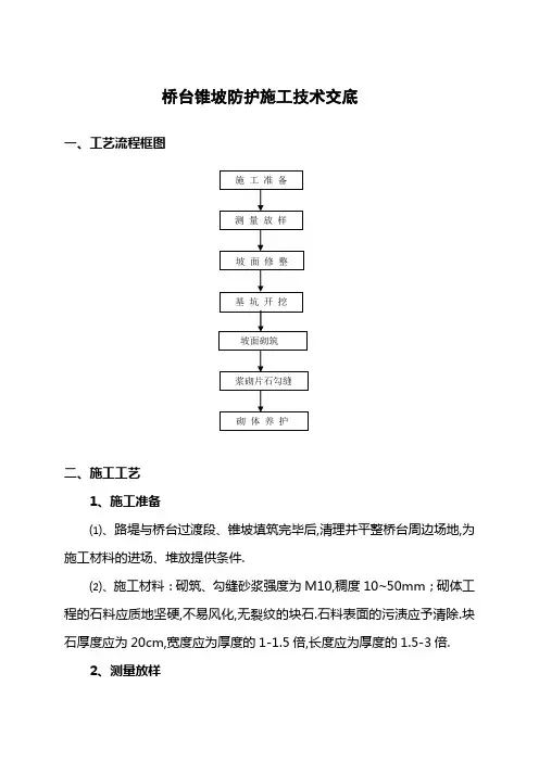 桥台锥坡防护的施工作业指导书