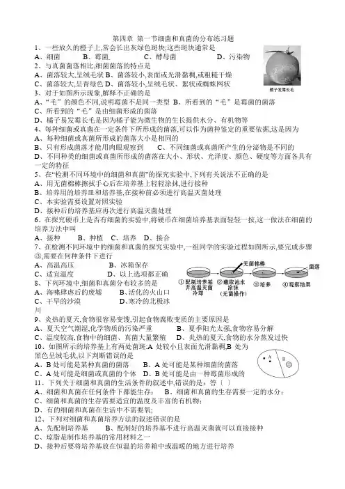 细菌和真菌的分布练习题