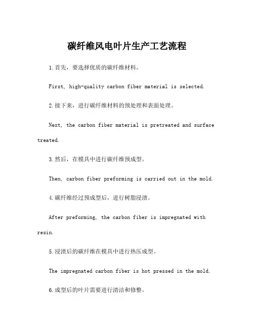 碳纤维风电叶片生产工艺流程
