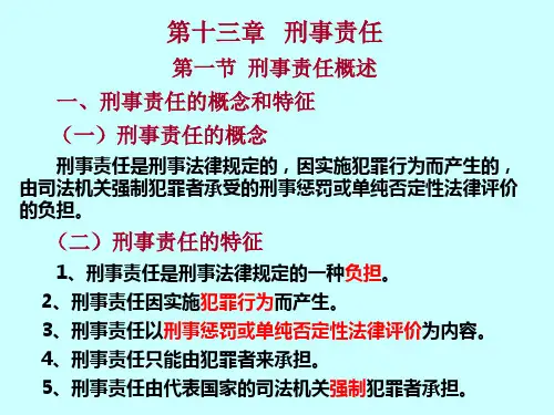 刑法学--第十三章刑事责任