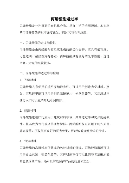 丙烯酸酯透过率