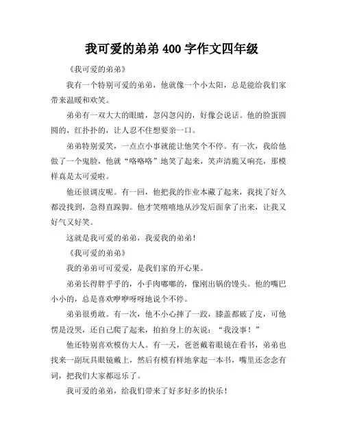 我可爱的弟弟400字作文四年级