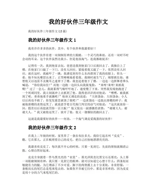我的好伙伴三年级作文