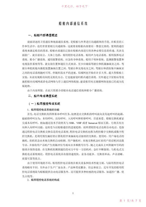 船舶内部通信系统新