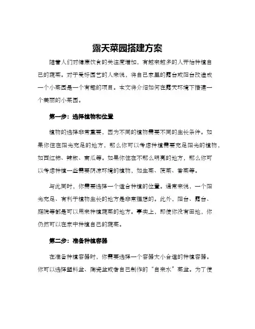 露天菜园搭建方案
