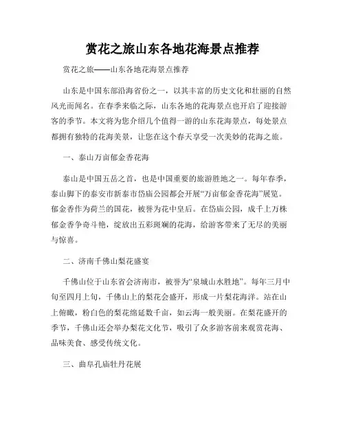 赏花之旅山东各地花海景点推荐