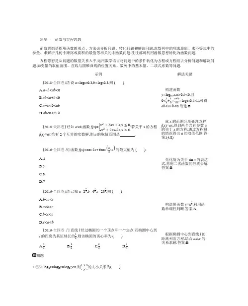 2019高考数学小题解题方法专练