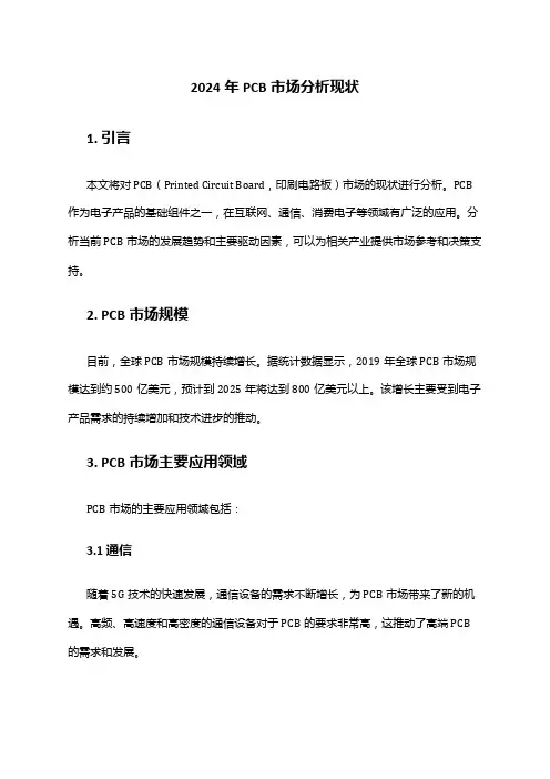 2024年PCB市场分析现状