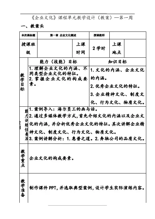 企业文化(教案)